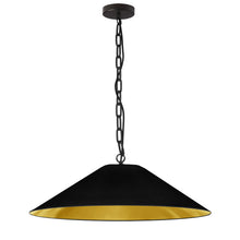 Load image into Gallery viewer, Dainolite PSY-L-MB-698 1LT Incandescent Pendant, MB w/ BK/GLD Shade
