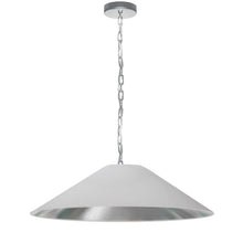 Load image into Gallery viewer, Dainolite PSY-L-PC-691 1LT Incandescent Pendant, PC w/ WH/SLV Shade
