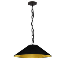 Load image into Gallery viewer, Dainolite PSY-M-MB-698 1LT Incandescent Pendant, MB w/ BK/GLD Shade