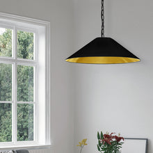 Load image into Gallery viewer, Dainolite PSY-M-MB-698 1LT Incandescent Pendant, MB w/ BK/GLD Shade