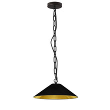 Load image into Gallery viewer, Dainolite PSY-S-MB-698 1LT Incandescent Pendant, MB w/ BK/GLD Shade