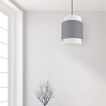 Load image into Gallery viewer, Dainolite PYA-141P-PC-GRW 1LT Incandescent Pendant, PC w/ GRY&amp;WH Shade