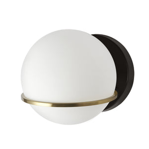 Dainolite SOF-61W-MB-AGB 1LT Halogen Wall Sconce, MB/AGB with WH Opal Glass