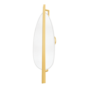 Hudson Valley 1170-AGB/WP Led Wall Sconce, Aged Brass/White Plaster