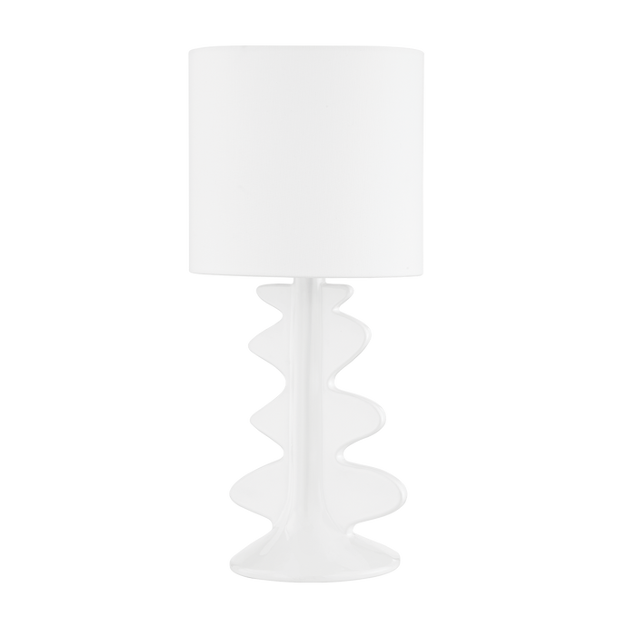 Mitzi HL684201-AGB/CGW 1 Light Table Lamp, Aged Brass/Ceramic Gloss White