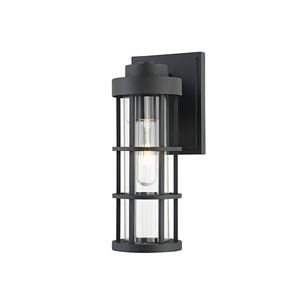 Troy B2041-TBK 1 Light Small Exterior Wall Sconce, Aluminum And Stainless Steel