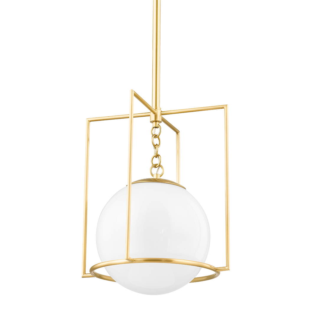 Mitzi H648701S-AGB 1 Light Small Pendant, Aged Brass