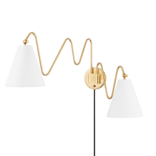 Load image into Gallery viewer, Mitzi HL699102-AGB 2 Light Portable Wall Sconce, Aged Brass