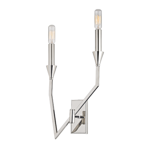 Local Lighting Hudson Valley 8502R-Pn 2 Light Right Wall Sconce, PN WALL SCONCE