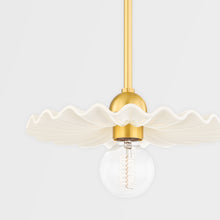 Load image into Gallery viewer, Mitzi H499101-AGB/CCR 1 Light Flush Mount, Aged Brass/Ceramic Gloss Cream