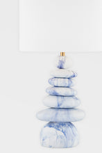 Load image into Gallery viewer, Hudson Valley L1736-AGB/CMB 1 Light Table Lamp, Aged Brass/Ceramic Marbled Blue