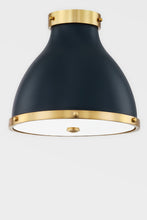 Load image into Gallery viewer, Hudson Valley MDS360-AGB/DBL 2 Light Flush Mount, Aged Brass/Darkest Blue