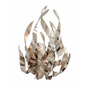 Local Lighting Corbett 154-11-Graffiti 1Lt Wall Sconce, SILVER LEAF POLISHED STAINLESS Wall Sconce