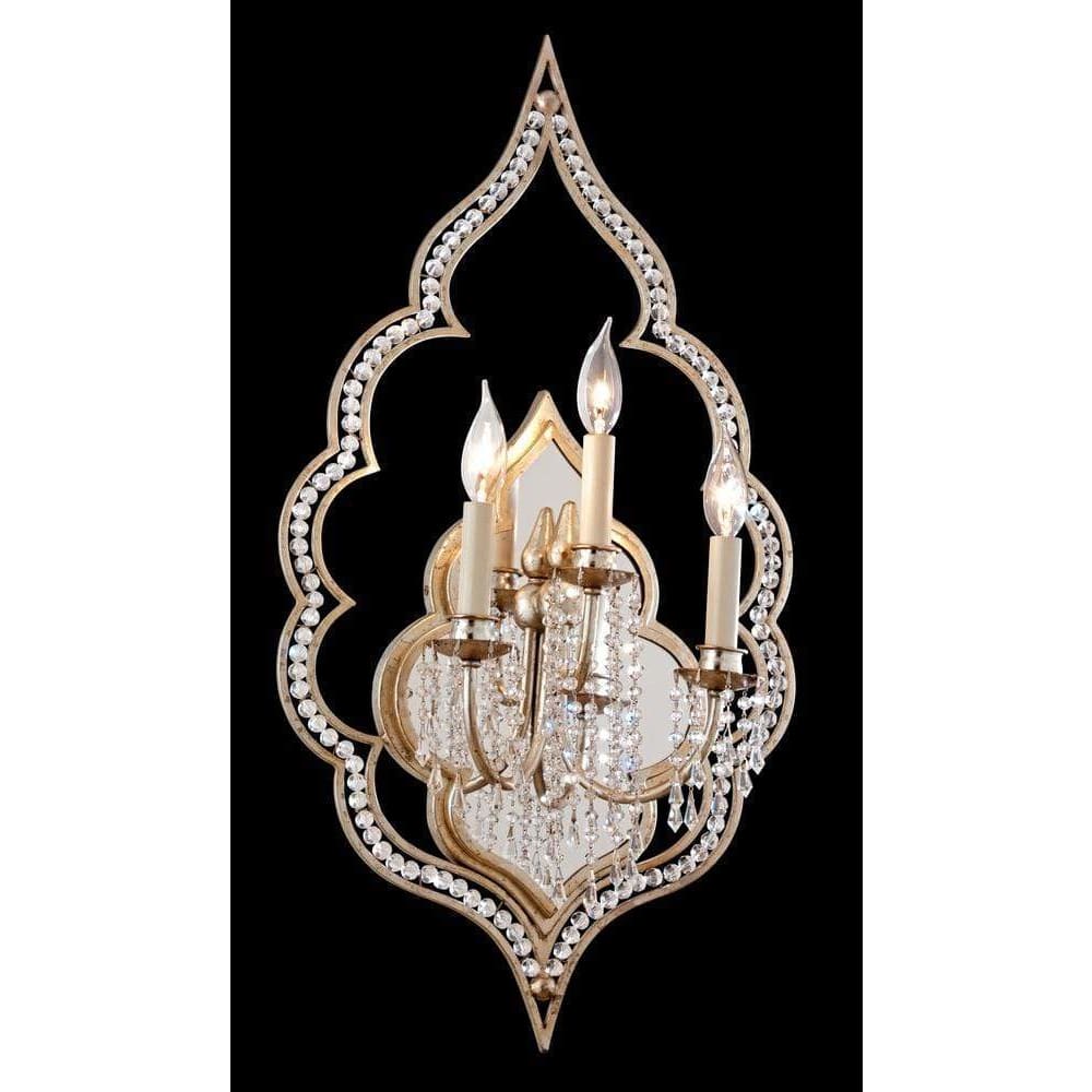 Local Lighting Corbett 161-13-Bijoux 3Lt Wall Sconce, SILVER LEAF WITH ANTIQUE MIST Wall Sconce