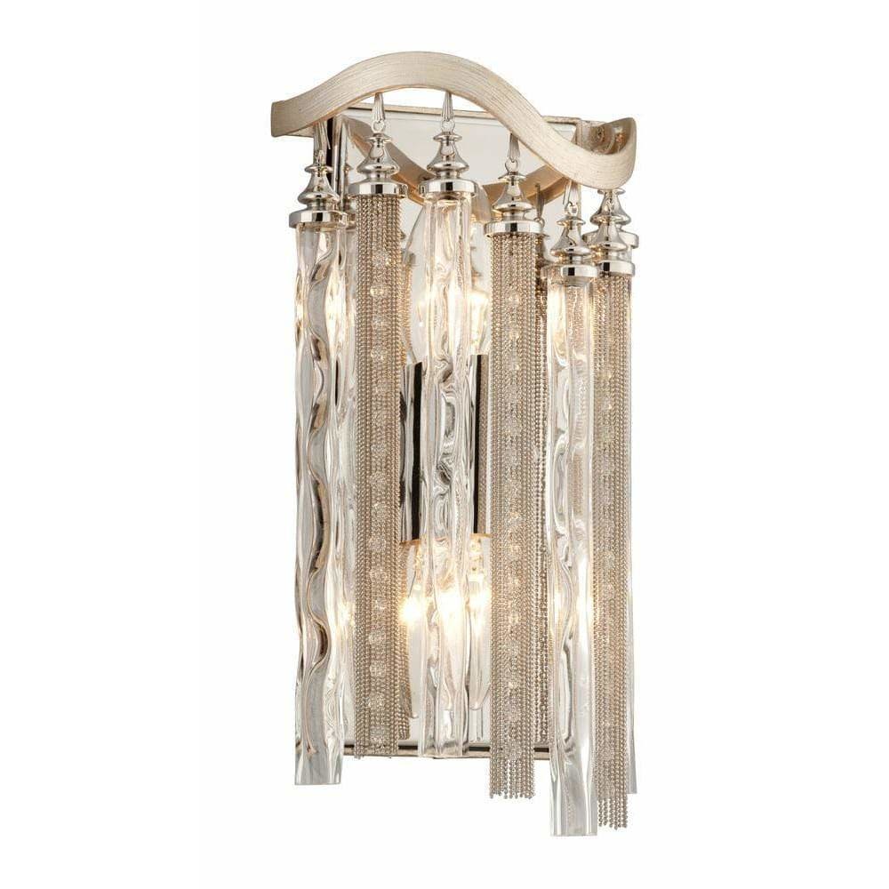 Local Lighting Corbett 176-12-Chimera 2Lt Wall Sconce, TRANQUILITY SILVER LEAF Wall Sconce