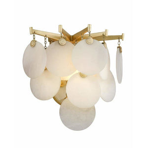 Local Lighting Corbett 228-11-Serenity 1Lt Wall, GOLD LEAF W POLISHED STAINLESS Wall Sconce