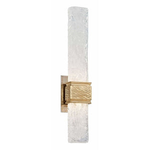 Local Lighting Corbett 253-12-Freeze 2Lt Wall Sconce, GOLD LEAF W POLISHED STAINLESS Wall Sconce