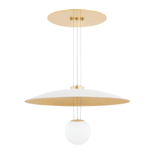 Load image into Gallery viewer, Hudson Valley KBS1743701-S 1 Light Small Pendant, Soft White/Gold Leaf