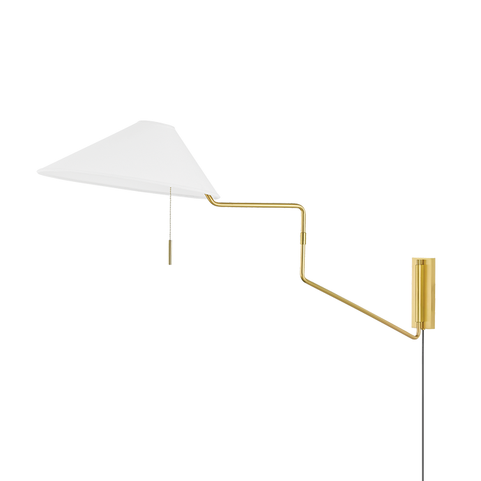 Mitzi HL647201-AGB 1 Light Portable Wall Sconce, Aged Brass