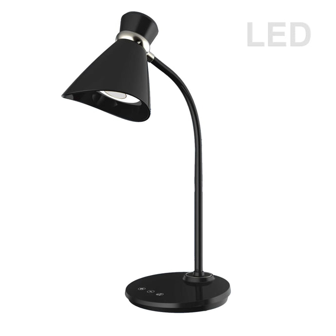 Local Lighting Dainolite 132LEDT-BK 6W Desk Lamp, Black Finish Table Lamp (Task)