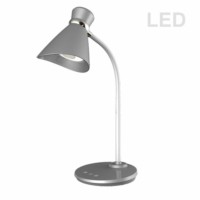 Local Lighting Dainolite 132LEDT-SV 6W Desk Lamp, Silver Finish Table Lamp (Task)