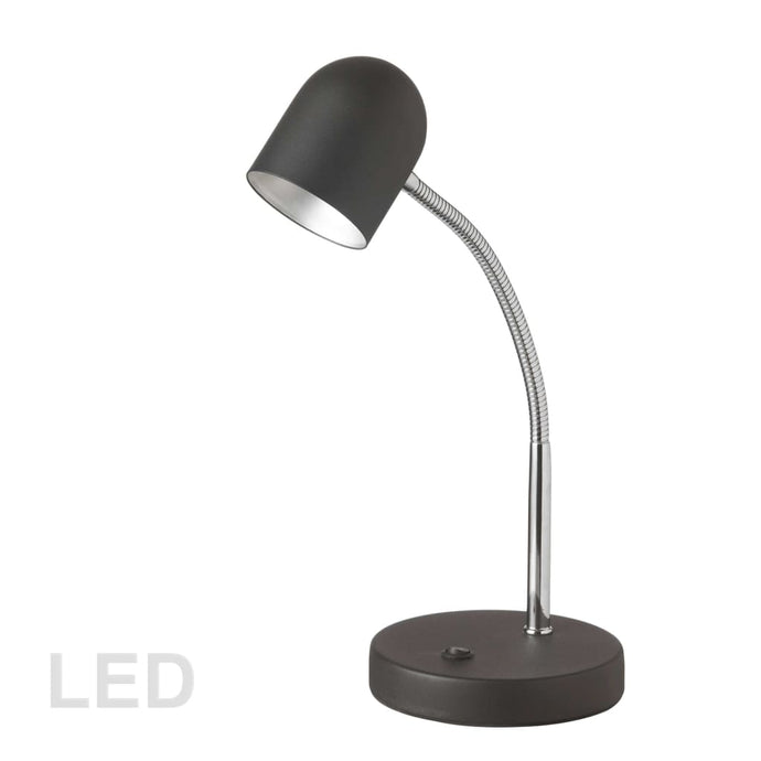 Local Lighting Dainolite 134LEDT-BK 5W Table Lamp, Satin Black Finish Table Lamp (Task)