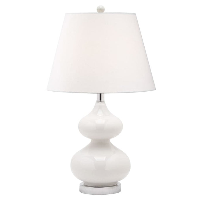 Local Lighting Dainolite 180T-WH 1LT Incandescent Table Lamp, WH GL w/ White Shade Table Lamp (Decorative)