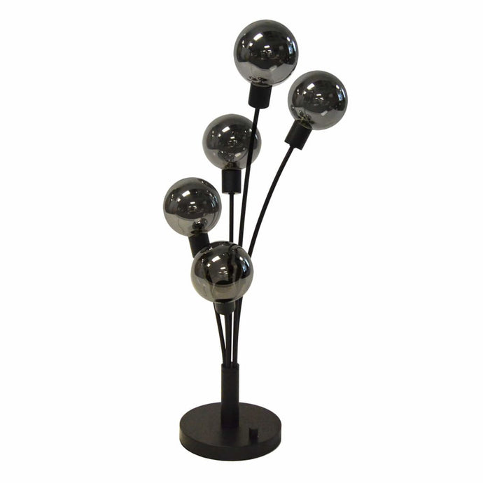 Local Lighting Dainolite 306T-BK 5LT Incandescent Table Lamp, Black w/ Smoked Glass Table Lamp (Decorative)