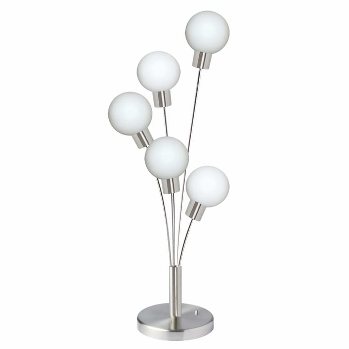 Local Lighting Dainolite 306T-Sc - 5Lt Incandescent Table Lamp, SC w/White Glass Table Lamp (Decorative)