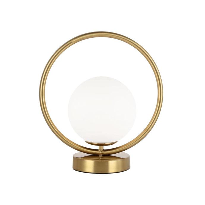 Local Lighting Dainolite ADR-101T-AGB 1LT Halogen Table Lamp Aged Brass w/ White Glass Table Lamp (Decorative)
