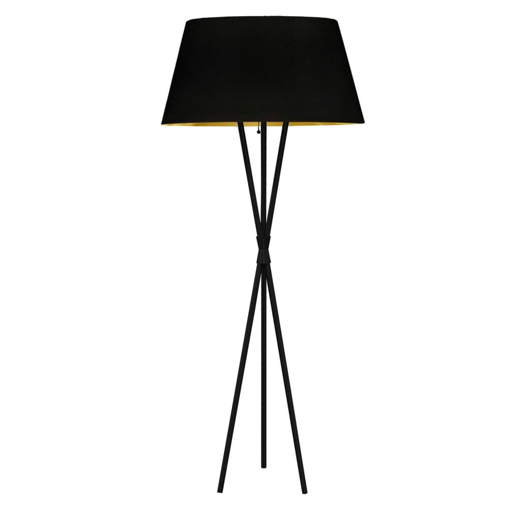 Local Lighting Dainolite GAB-601F-MB-698 1LT Gabriela Floor lamp, JTone BLK/GLD Shade, MB Floor Lamp (Decorative)
