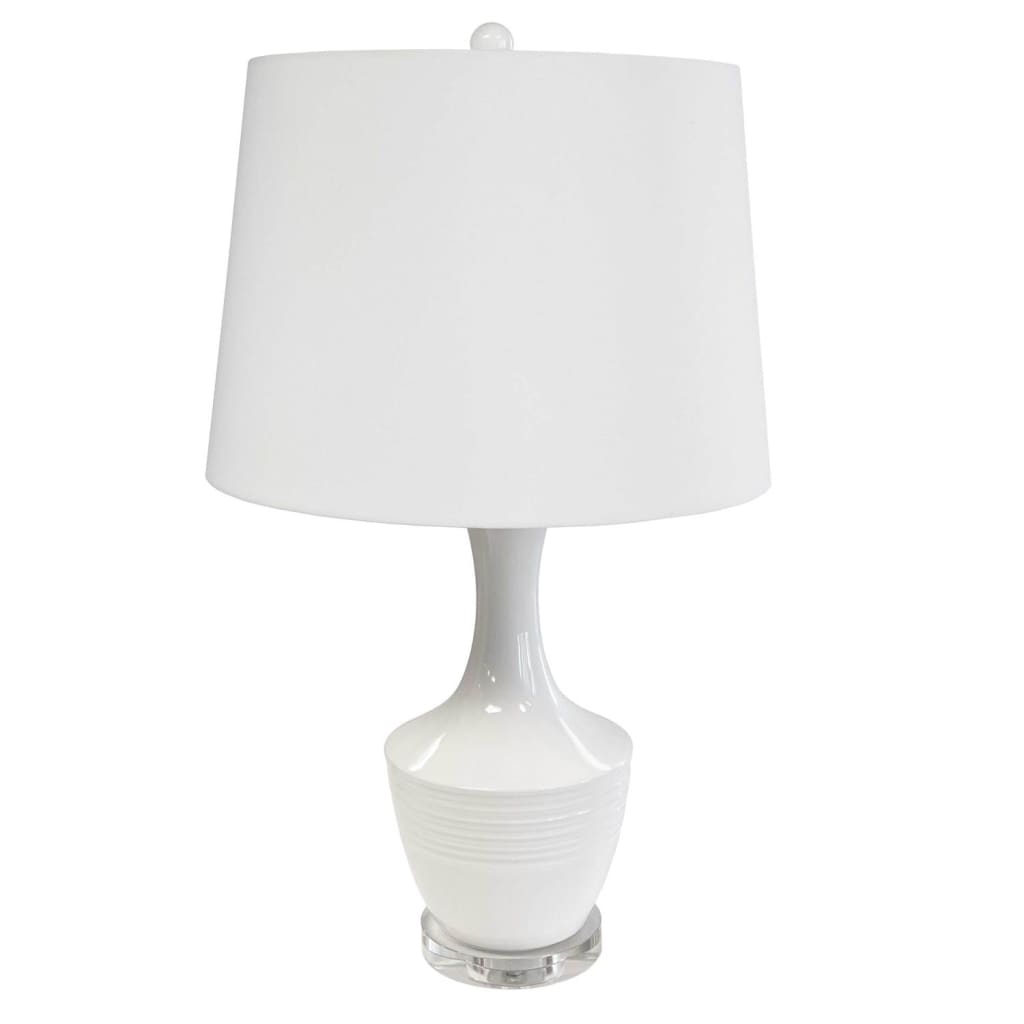 Local Lighting Dainolite GOL-271T-WH 1LT Incandescent Table Lamp, WH w/ WH Shade Table Lamp (Decorative)
