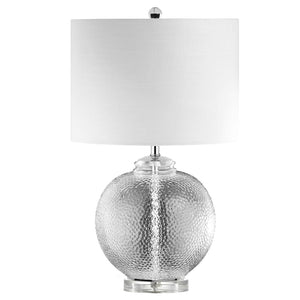 Local Lighting Dainolite TYR-235T-CLR 1LT Glass Table Lamp w/ White Shade Table Lamp (Decorative)