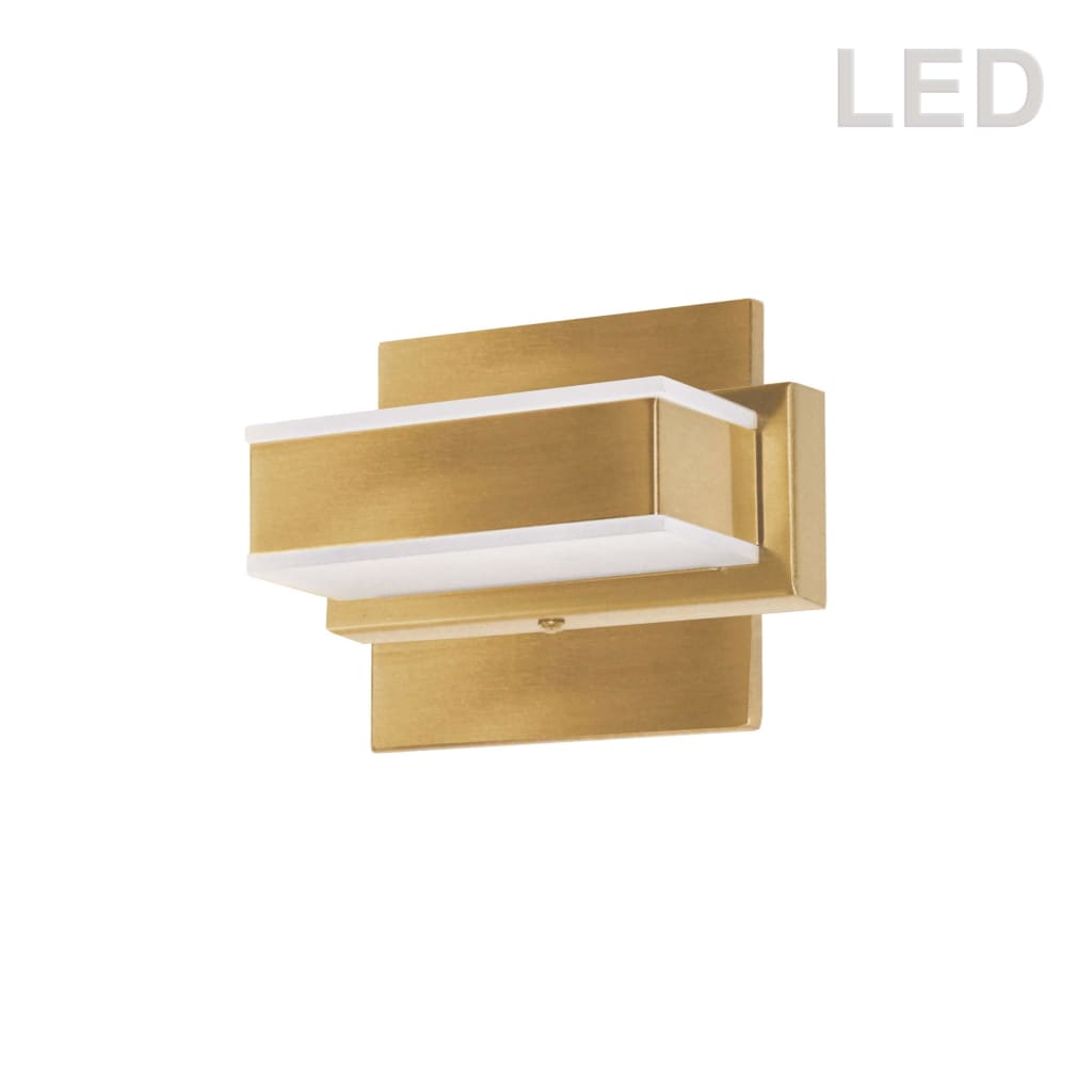 Local Lighting Dainolite VLD-215-1W-GLD 5W LED Wall Vanity, Aged Brass Finish Vanity
