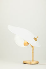 Load image into Gallery viewer, Hudson Valley KBS1749201-GL/TWH 1 Light Table Lamp, Gold Leaf/Textured On White Combo
