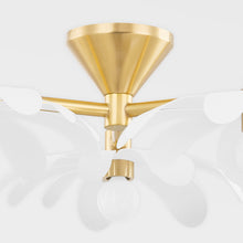 Load image into Gallery viewer, Mitzi H698603-AGB/TWH 3 Light Semi Flush Mount, Aged Brass