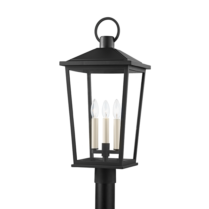 Troy P8921-TBK 3 Light Large Exterior Post, Aluminum And Stainless Steel