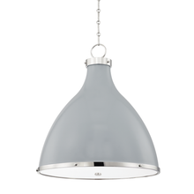 Load image into Gallery viewer, Hudson Valley MDS362-PN/PG 3 Light Large Pendant, Polished Nickel/Parma Gray Combo