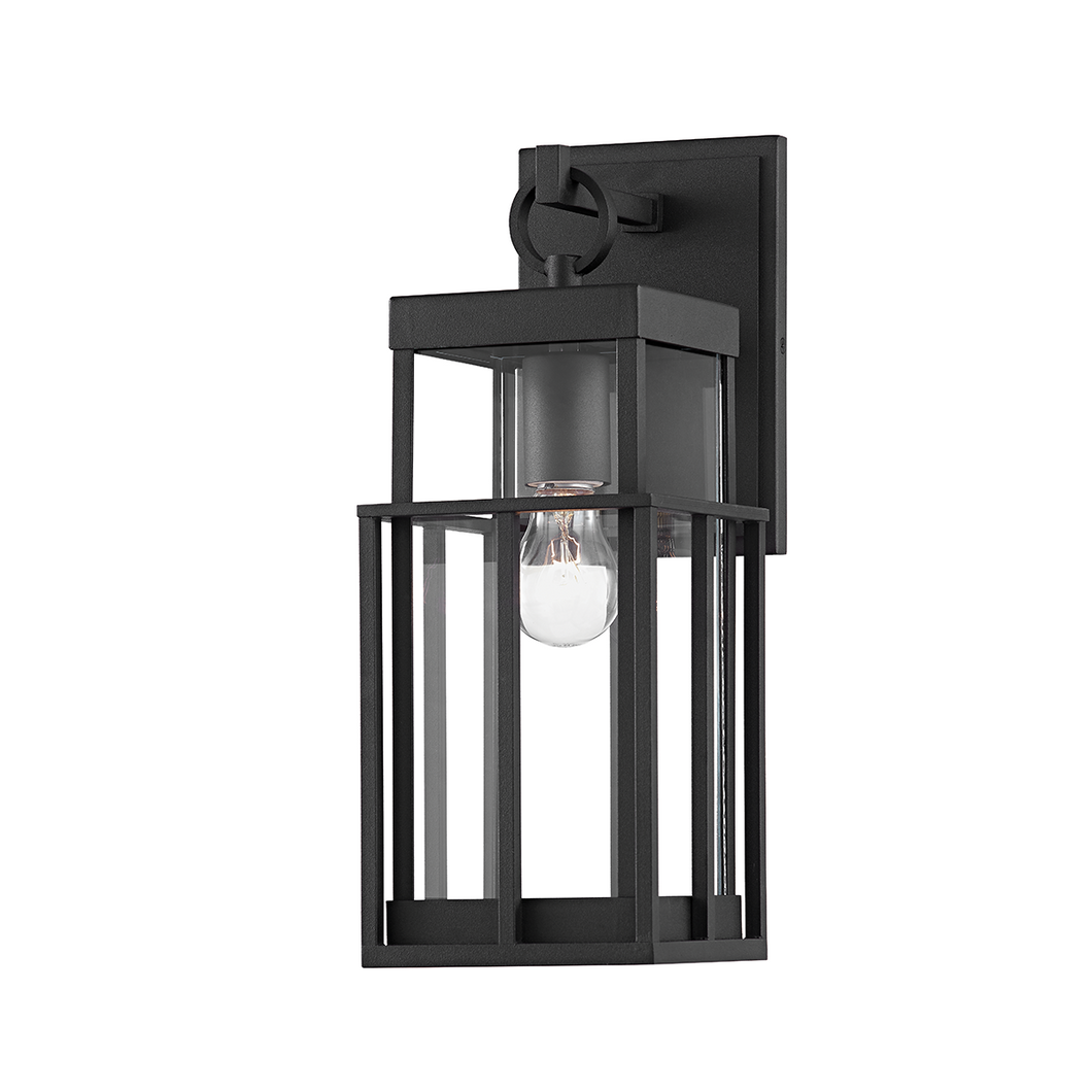 Troy B6481-TBK 1 Light Small Exterior Wall Sconce, Aluminum And Stainless Steel