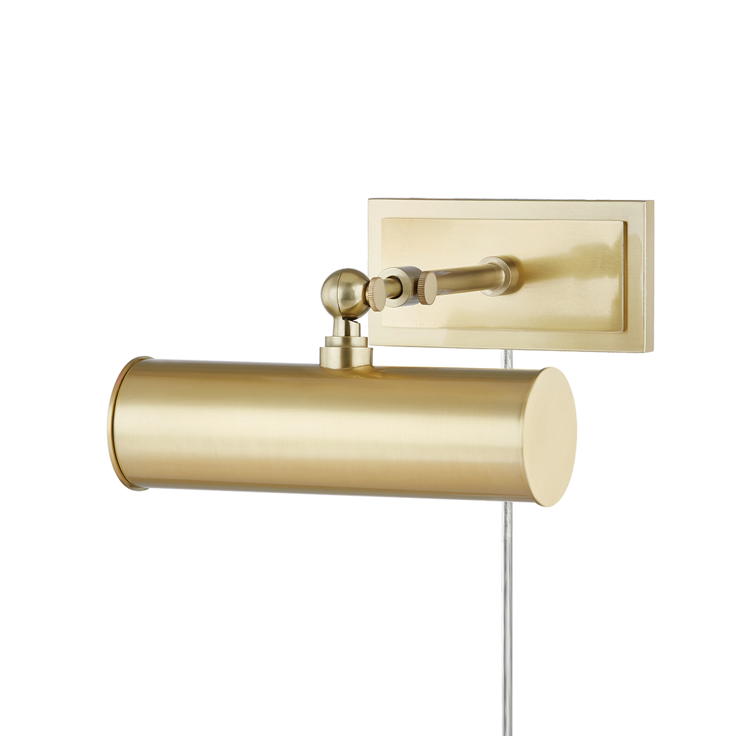 Mitzi HL263201-AGB 1 Light Picture Light With Plug, Aged Brass