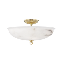 Load image into Gallery viewer, Hudson Valley MDS810-AGB 3 Light Semi Flush, Aged Brass