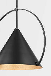 Troy F1824-GL/SWH 1 Light Large Pendant, Aluminum And Stainless Steel