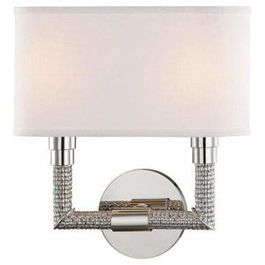Local Lighting Hudson Valley 1022-Pn 2 Light Wall Sconce, PN Wall Sconce