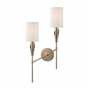 Local Lighting Hudson Valley 1312L-AGB 2 Light Left Wall Sconce, AGB WALL SCONCE