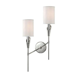 Local Lighting Hudson Valley 1312L-Pn 2 Light Left Wall Sconce, PN WALL SCONCE