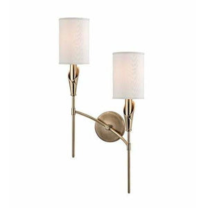 Local Lighting Hudson Valley 1312R-AGB 2 Light Right Wall Sconce, AGB WALL SCONCE