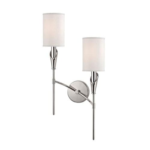 Local Lighting Hudson Valley 1312R-Pn 2 Light Right Wall Sconce, PN WALL SCONCE