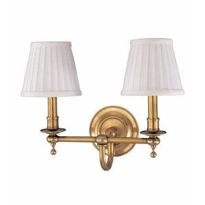 Local Lighting Hudson Valley 1902-AGB 2 Light Wall Sconce, AGB WALL SCONCE