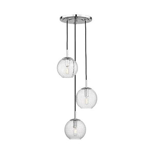 Local Lighting Hudson Valley 2033-Pc-Cl-3 Light Pendant With Clear Glass, PC PENDANT