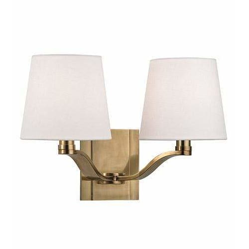 Local Lighting Hudson Valley 2462-AGB 2 Light Wall Sconce, AGB WALL SCONCE